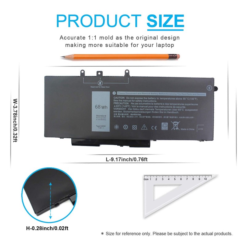 68Wh GJKNX 7.6V Battery for Dell Latitude 5480 5490 5580