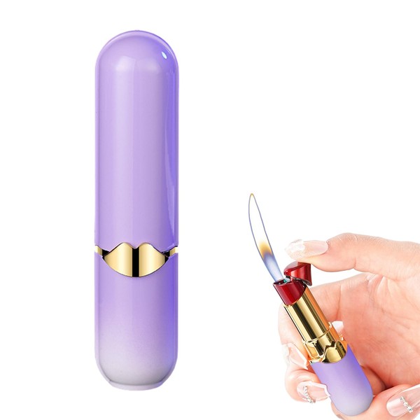 Creative Lipstick Lighter, Soft Flame Butane Lighter, Refillable and Adjustable