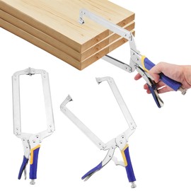 2 Pack Heavy Duty Locking C-Clamp 18 Inch Face Clamp, Welding Clamps with Swivel Pad for Woodworking