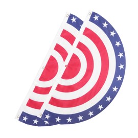Levemolo 2pcs Patriotic American Bunting Fan Flag Weather Resistant Decoration for Independence Day Labor Day and Outdoor Celebrations Easy to Hang Banner for Porches and Parties