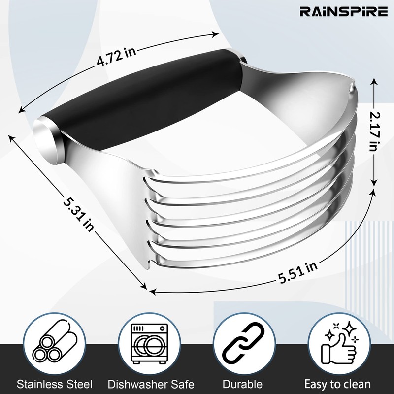 Rainspire XL Pastry Cutter For Baking, Heavy Duty Pastry Blender