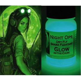 Glow-in-The-Dark Dry Fly Shake Floatant - Creates a Luminescent Coating by Shaking. Restores Soggy Flies to Dry Floating Condition, with a Glow. You and The Fish Will See Better at Dusk or Dark.