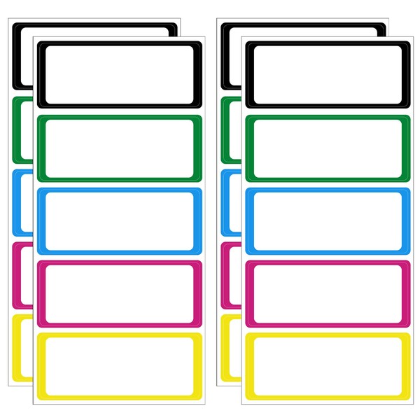 Sibba Reusable Labels Pack of 20 Waterproof Removable Sticky Notes All-Purpose Label Erasable Labels for Office School Kitchen (1.2 x 3.1 inches, Multi-Colour)