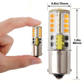 HRYSPN 4PCS BA15S LED bulb 12V, Waterproof bulb, 1141 1156 Bayonet Single Contact Base for Landscape RV Camper Interior Marine Boat Trailer Lights, Warm White 3000K