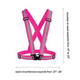 Awnuuw Reflective Vest Running Gear 3Pack , Adjustable Safety Vests High Visible Reflective Belt Straps for Night Running, Outdoor Cycling, Motorcycle, Dog Walking (Pink,Green,Black)