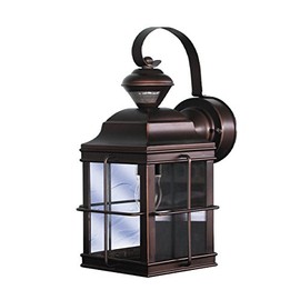 Globe Electric HZ-4144-AZ Dual Brite Dimmable Motion Activated Decorative Light, 120 Vac, 100 W, 60 Hz, 30 Ft, 150 Deg, Antique Bronze, Bulb Not Included