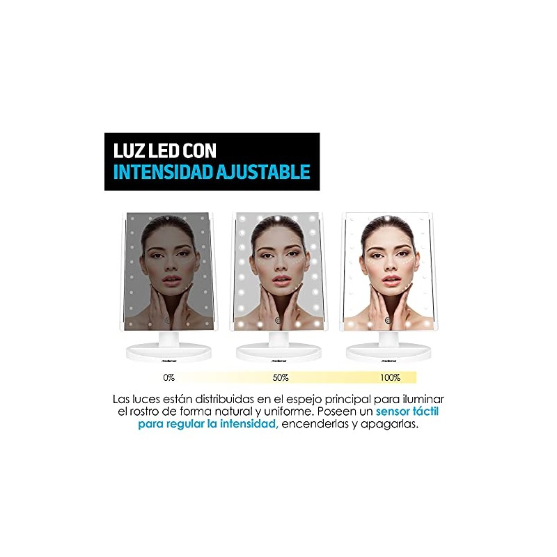 Redlemon Espejo con Luz para Makeup, Espejo para Maquillaje con