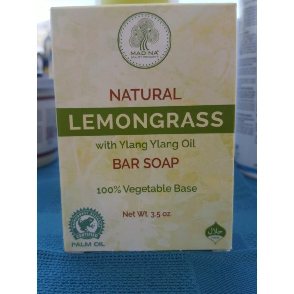 Madina Lemongrass Soap with Ylang Ylang Oil 100% Vegetable Base