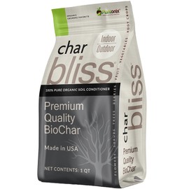 plantonix Char Bliss (1 Qt) - Organic Biochar for Plants - OMRI-Listed Biochar Soil Amendment Organic - Bio Char for Plants - Horticultural Charcoal for Plants, Potting Soil, Garden Soil, & Potting Mixes