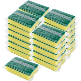 Individually Wrapped Sponges, Kitchen Dishwashing Sponge Bulk, Non Scratch Dishes Scouring Pad Dishcloth, Odor-Free Sponge Wipes for Household Cleaning Dishes Travel Apartments (40 Pack)