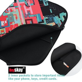 HEYSKAY Pickleball Paddle Cover Sleeve Pickleball Racket Sleeve Bag With Handle Strap Pickle-Ball Equipment Protective Paddle Sleeve with Mesh Pocket Sports Pickleball Paddles Set (Orange check print)