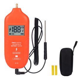 Electric Fence Tester Fault Finder Digital Electric Fence Voltage Tester Max 19.9kv, Fence Voltage Tester with Large LCD Display, Grounding & 1.5V Battery Included