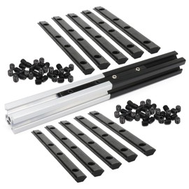 10Pcs 2020 Aluminum Extrusion T Slot Corner Bracket Extruded Hardware Straight Line Connector with Screw for 20 Series Black 20/20 80 20 2040 T V Slot Aluminum Profile Length Fasteners