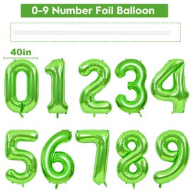 40 Inch Foil Number Balloons, Large 8 Number Balloons for Birthday Party Decor Anniversary Decoration (Green 8)