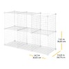 Whitmor Storage Cubes - Stackable Interlocking Wire Shelves - White