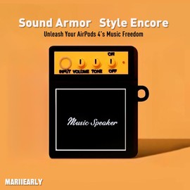 Guitar Amp Audio Case Cover for Airpod 4, Funny Case Compatible with Airpods Gen 4,Soft Silicone 4 Case, Shock Resistant, Full Protection Earphone Protective case