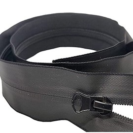Replacement Waterproof Zip Size #5 Open End Fastener Single Slider Nylon Coil Water Resistant Zipper (Black, 70cm (27.5''))