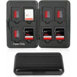Diyeeni Estuche para Tarjetas SD, Estuche Portátil para Tarjetas de Memoria con 16 Ranuras para Tarjetas SD SDHC MMC Micro SD TF, Billetera para Tarjetas de Memoria de Aluminio