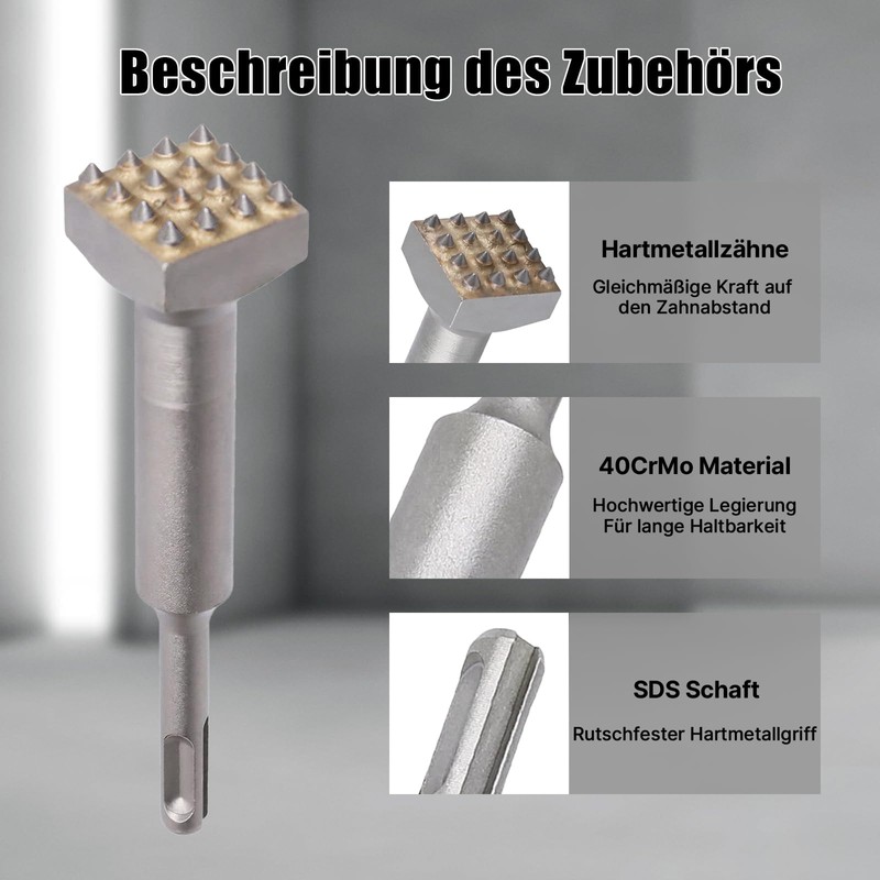 Vearter SDS Plus Chisel Tile Chisel, 152 mm, 16 Teeth