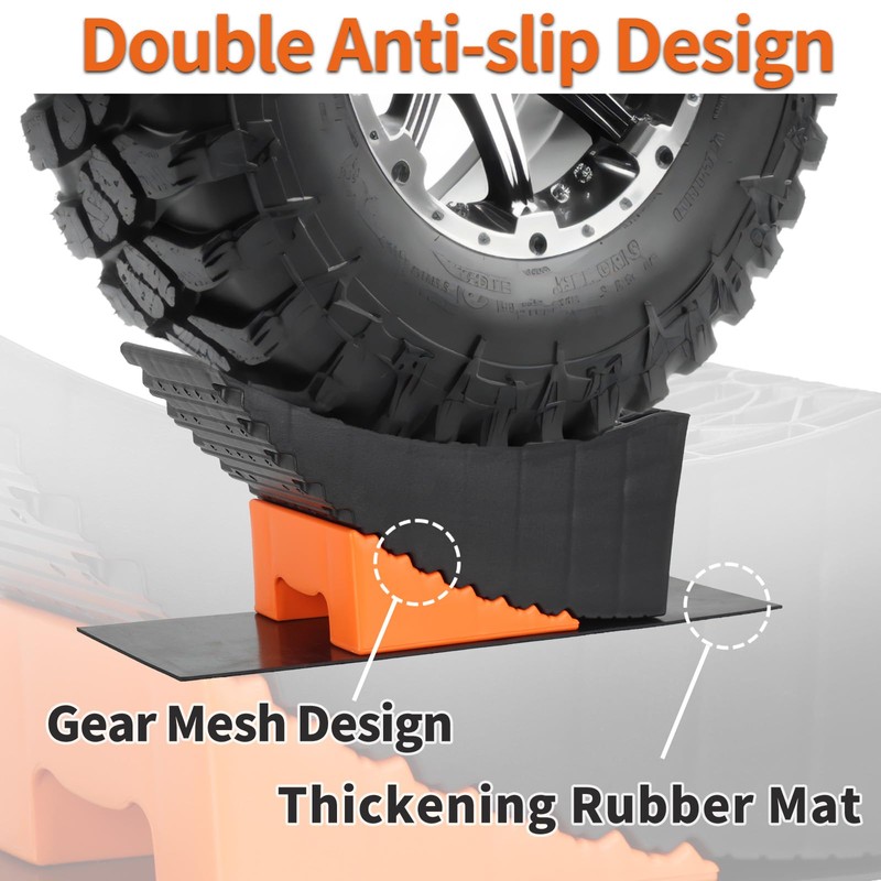 OULEME Raised Tire Change Ramp, Curved Leveling Blocks, for RV