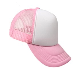 TZ Promise Men Women Foam Trucker Hat Mesh Cap Solid Colors Lightweight with Adjustable Snapback Collection (US, Alpha, One Size, Pink)