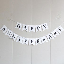 PANRRPERS Happy Anniversary Banner,Valentines Day Wedding,Love Party and Background Indoor Outdoor Decorations