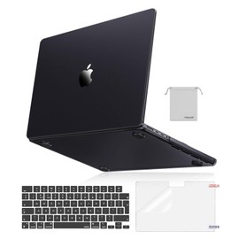 MOSISO Compatible with MacBook Pro 14 inch Case 2025-2021 M4 M3 M2 M1 A3112 A3185 A3401 A2918 A2992 A2779 A2442,Ultra-Thin Natural Original Hard Shell&KeyboardCover&ScreenFilm&Pouch, Space Black Clear