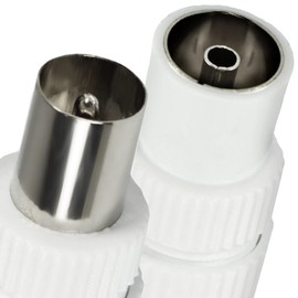 com-four® TV aerial coaxial plug coupling white