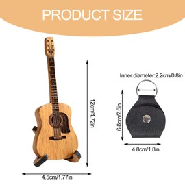 Bettinay Wooden Guitar Plectrum Holder with 3 Guitar Picks and Plectrum Case Bag for Guitar Players Lovers