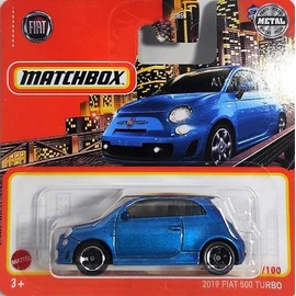2022 Matchbox 2019 Fiat 500 Turbo Blue 11/100 (Short Card) HFR65