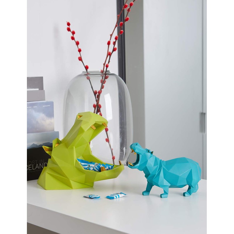 HAUCOZE Hippo Statue Sculpture Modern Decor Home Gifts Animal Figurine