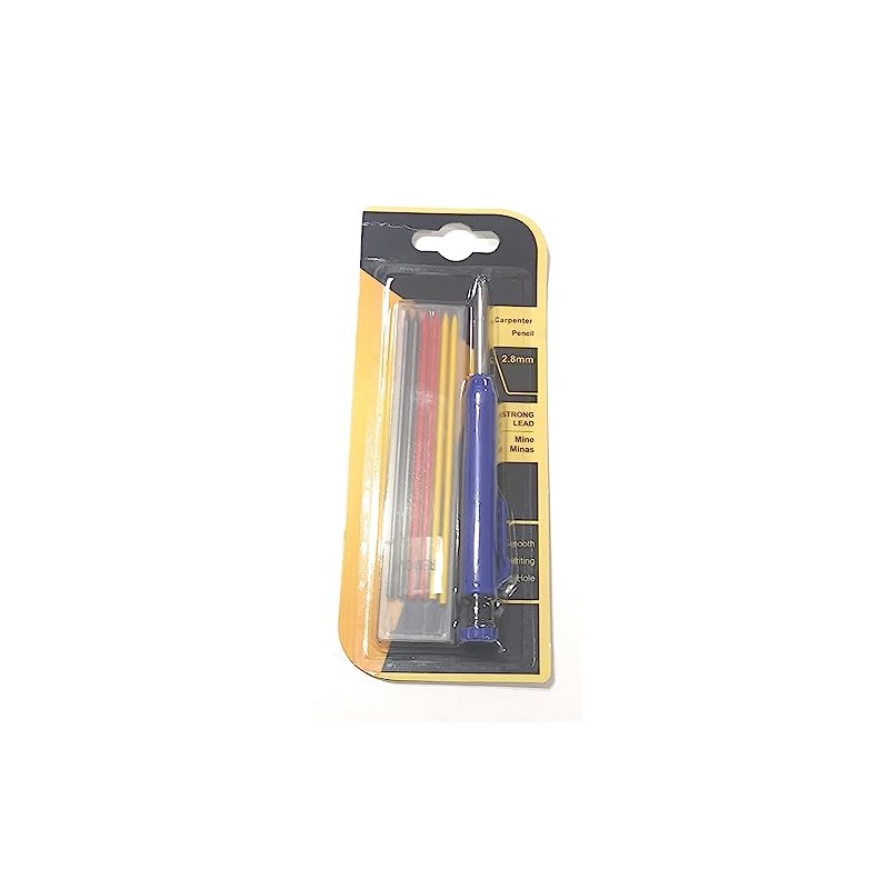 JEYEFFE Carpenter's Pencil with 7 Refills and Integrated Sharpener -