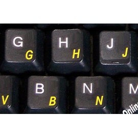 Norwegian Transparent with Yellow Lettering Labels for Any Computer Keyboards