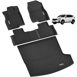 BACHENG TPE Floor Mats for Acura RDX 2019 2020 2021 2022 2023 2024 2 Rows Black Car Accessories Durable Mat Rug Floor Mats