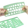 Unlorspy 2 PCS Circle Template Clear Green Plastic Scale Drafting