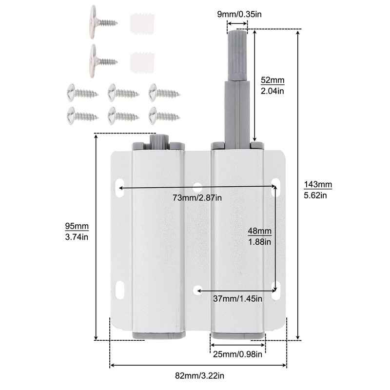 HOJLKLD Double Push to Open Door Latch, 2 Pack Magnetic