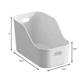 NEPA Market White Plastic Bins/Storage Organizers - Pantry Baskets, Bins for Shelves, Organizer and Storage for Bathroom, Bedrooms, Kitchens and More - Medium Size