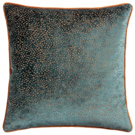 Paoletti Estelle Cushion Cover,Teal/Rust,45 x 45cm