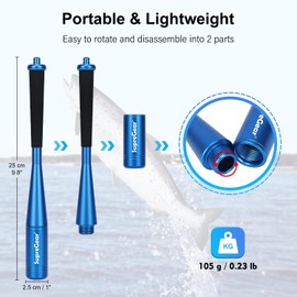 supregear Fish Whacker, Aluminum Fish Priest Detachable Fish Bat Metal Fish Stunner with Non-Slip Handle and Hand Strap Fishing Accessories Solid Club Tool, Blue