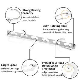 Closet Organizers and Storage Space Saving Hangers 12 Pack Stainless Steel Magic Hangers Upgraded Sturdy Multiple Hangers in one Space Saver Clothes Hangers College Dorm Room Essentials