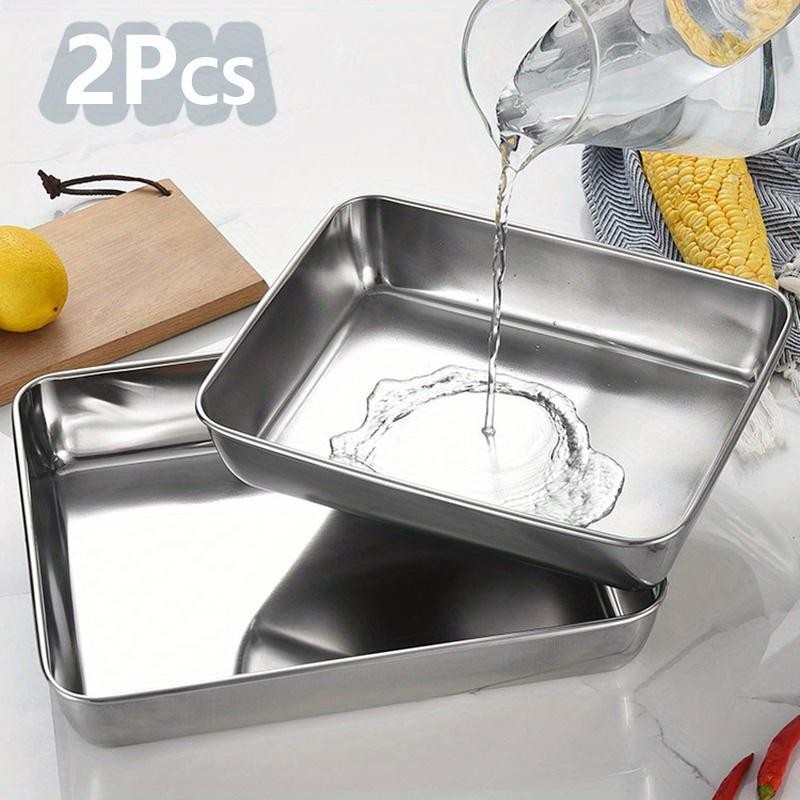 Stainless Steel Storage Container Set with Lid, Stackable Refrigerator Freezer