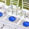 102pcs Blue Plastic Plates with Gold Rim, Disposable Party Plates,