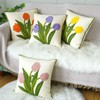 vctops Farmhouse Tulip Cotton Tufted Throw Pillow Cover Spring Floral