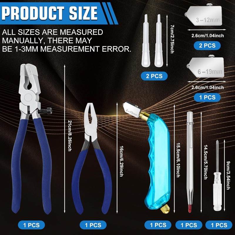 YOTINO Glass Cutting Tool Kit Includes Blue Grip Oil Feed