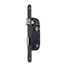 Vachette NF Certified Level 2 Mortice Lock Up To 40mm Trunk 135mm - D23 - Reversible No Disassembly Round Ends Locking 1 Turn Bathroom Door Toilet - Black