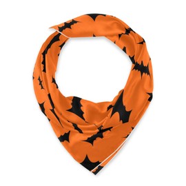 Bat Silk Scarf Women Silk Neckerchief Sleep Hair Wrap Head Scarf Square Headwear Lady Aesthetic Accessory 35.4 * 35.4in