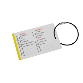 Pickleball Gear Checklist Reminder, Customize, Organize Sports Equipment Bag, Secure Stainless Steel Keychain Cable Ring (White)