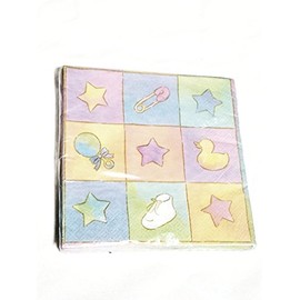 Baby Shower Paper Napkins - Multi Colored 16 Count