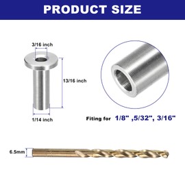 sourcing map 50pcs Stainless Steel Protector Sleeves For1/8" 5/32" or 3/16" Deck Cable Railing, T316 Marine Grade Cable Protector Sleeves for Deck Railing System