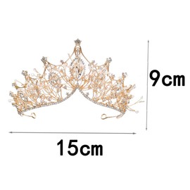 Wohlstand Bridal Jewellery Crystal Tiara, Crystal Tiara Crown, Wedding Tiara Crystal, Rhinestone Princess Tiara Crown, Pageant Bridal Tiara Crown, for Women Girls Bride Pageant Wedding Prom, Alloy,